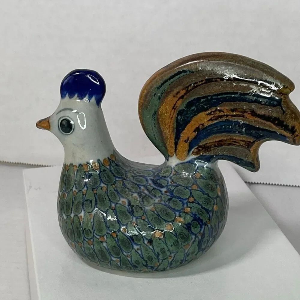 Vintage Tonala Mexican Folk Art Pottery chicken/rooster
